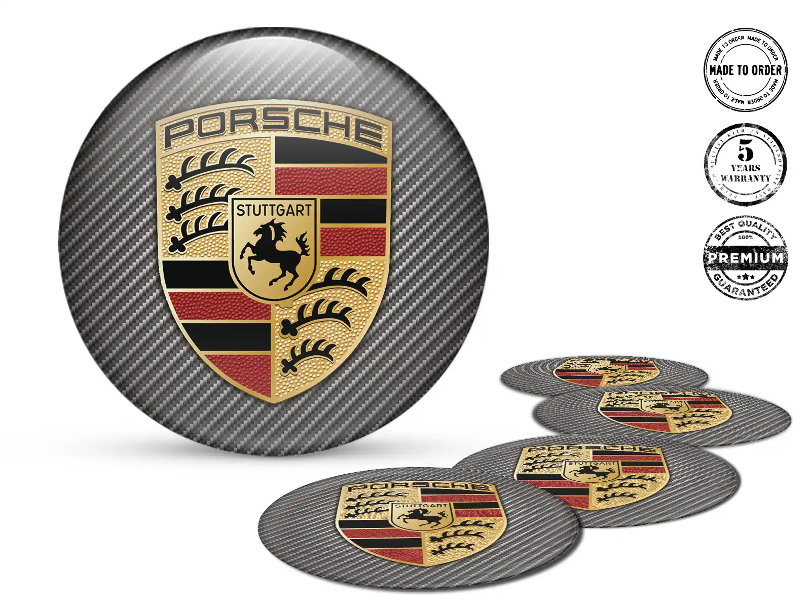 Porsche Radfelgendekoration Premium Gewölbte Ausgabe